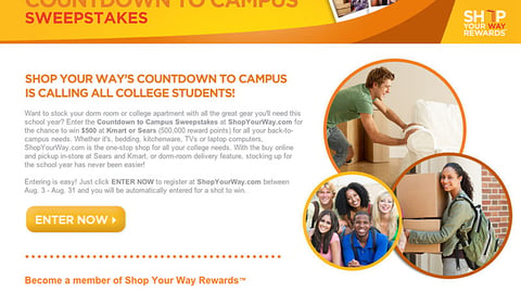 Sears Back-to-School Sweeps