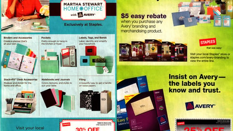 Staples Avery FSIs