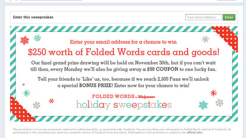 Walgreens Folded Words Holiday Sweeps