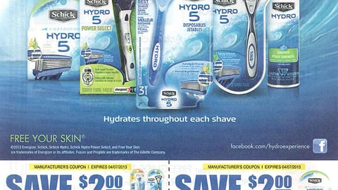 Schick Hydro 'Disposable' FSIs