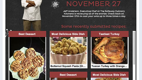Safeway 'Tastier Holiday' Recipe Contest