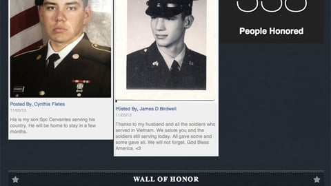 Walmart Twubs.com 'Wall of Honor' Microsite