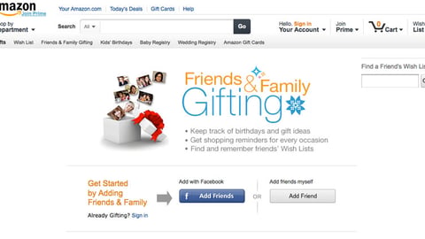 Amazon 'Friends & Family Gifting' App