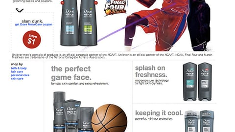 Dove Men+Care Target.com 'March Madness' Page