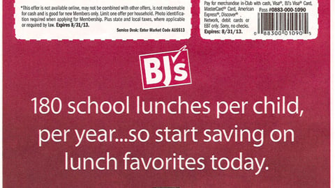BJ's Back to School FSI
