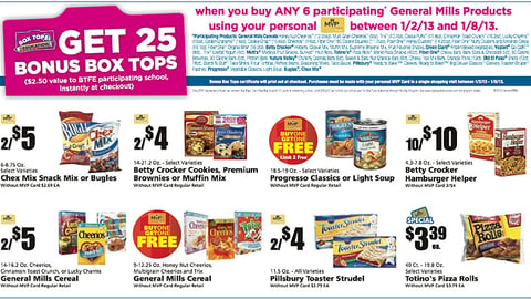 Food Lion 'Bonus Box Tops' Feature