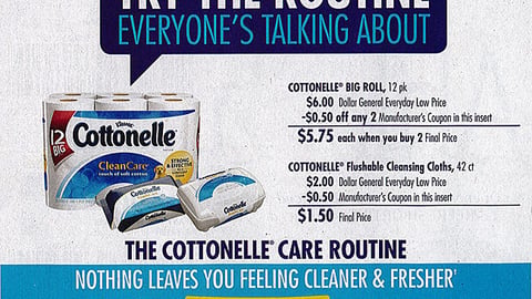 Cottonelle Dollar General 'Try the Routine' FSI