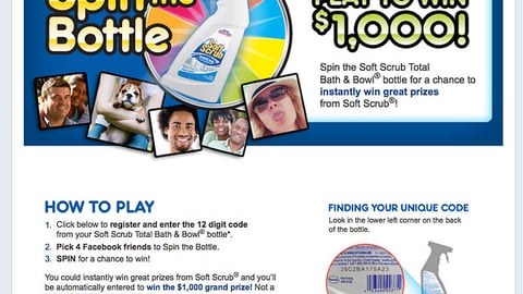 Soft Scrub 'Spin the Bottle' Facebook Game