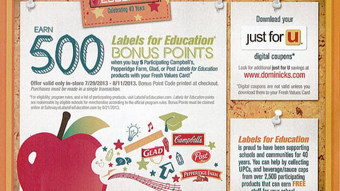 Dominick’s 'Labels for Education' FSI