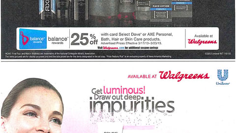 Unilever Walgreens 'Balance Rewards' FSIs