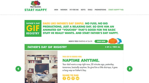 Fruit of the Loom Father's Day 'GIF Registry'