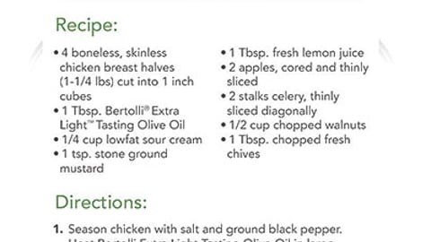 Bertolli NFC Recipe Downloads