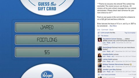 Kroger 'Catch Phrase' Facebook Game