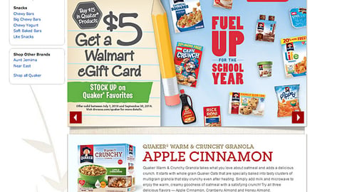 Quaker Walmart Back-to-School Incentive