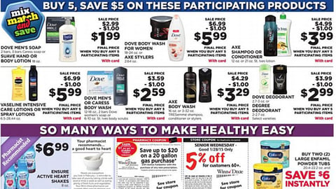 Bi-Lo Unilever 'Mix Match and Save' Feature