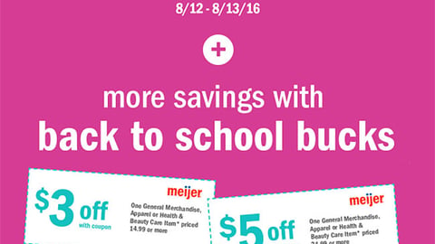 Meijer 'Back to School Bucks' Email