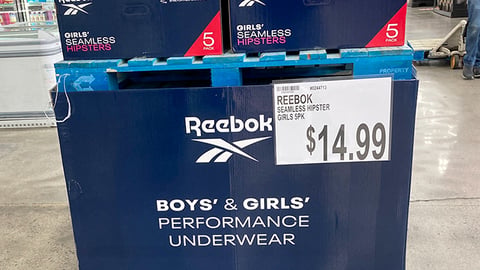 Reebok 'Performance Underwear' BJ's Pallet Display
