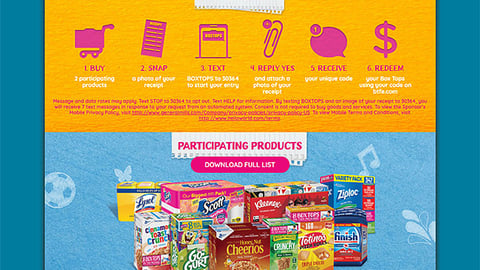 General Mills BJ's 'Box Tops' Microsite