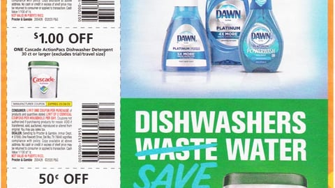 Cascade 'Dishwashers Save Water' FSI