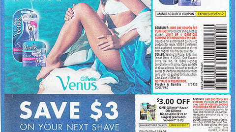 Gillette Venus 'Free Any Venus Razor' FSI