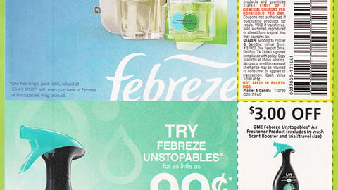 Febreze 'Free Plug Refill' FSI