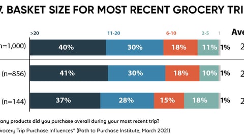 Basket Size for Most Recent Grocery Trip