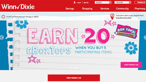 Winn-Dixie 'Earn 20 eBoxTops' Carousel Ad