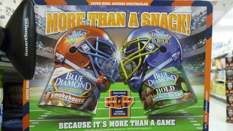 Blue Diamond Super Bowl Shelf Talker