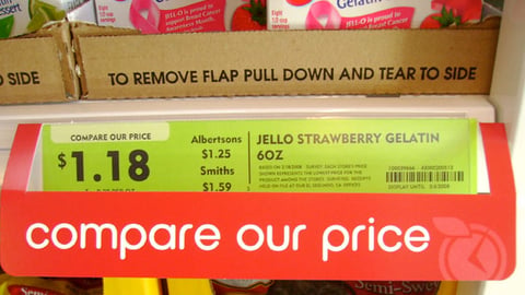 Fresh & Easy 'Compare Our Price' Shelf Tag
