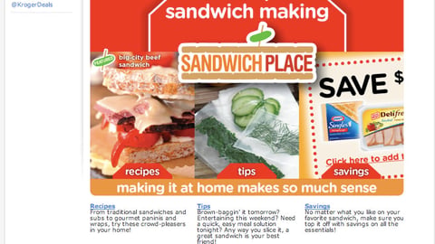 Kroger Kraft 'Sandwich Place' Microsite