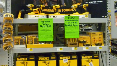 Lowe's Dewalt Power Tool Endcap