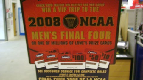 Lowe's Final Four Checkout Sign