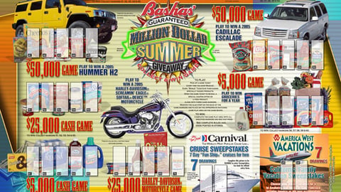 Bashas' Millon Dollar Giveaway Game Board