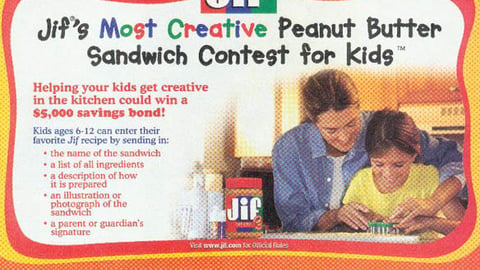 Jif 'Creative Peanut Butter Sandwich' Contest FSI
