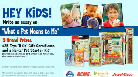 Albertsons/Hartz "What a Pet Means to Me" Contest
