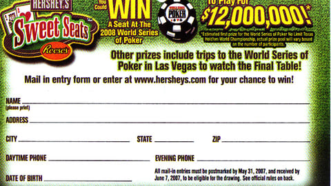 Hershey Poker Sweeps Entry Form