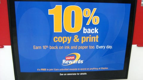 Staples Rewards Counter Sign