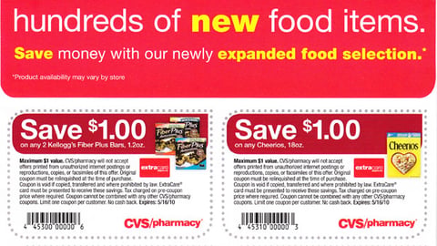 CVS 'New Food Items' Direct Mailer