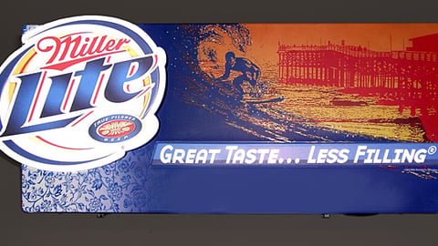 Miller Lite Fiber Optic Surfer Sign