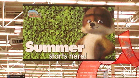 Wal-Mart 'Over the Hedge' Ceiling Sign