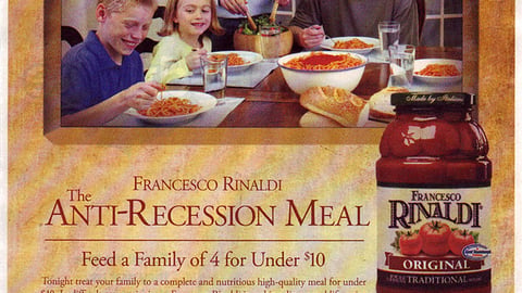 Francesco Rinaldi 'Anti-Recession Meal' FSI