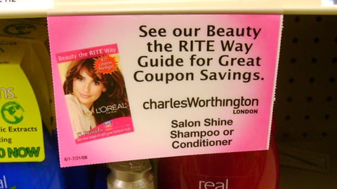 'Beauty the Rite Way' Charles Worthington Shelf Tag