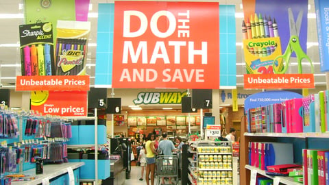 Wal-Mart 'Do the Math' Ceiling Banner