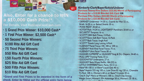Rite Aid 'Hot Days Cool Cash' Sweeps Feature