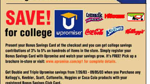 A&P/Upromise Feature