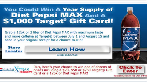 Target Diet Pepsi Max Online Feature