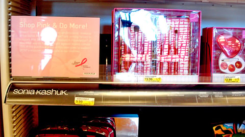 Target Sonia Kashuk 'Shop Pink' Shelf Sign