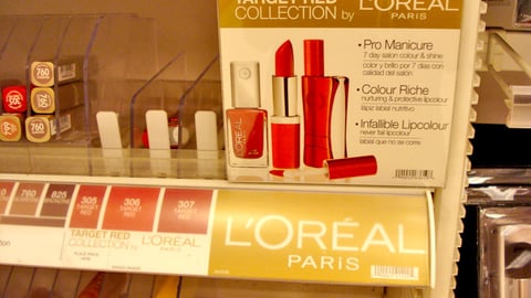 L'Oreal Target Red Collection Shelf Sign