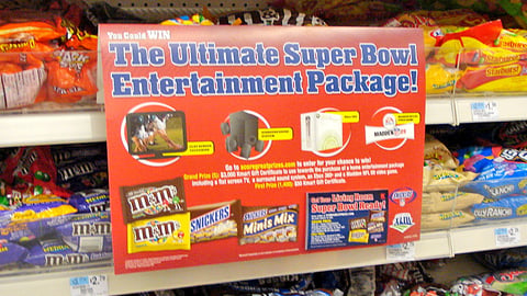Mars, Kmart Super Bowl Sweeps Shelf Sign