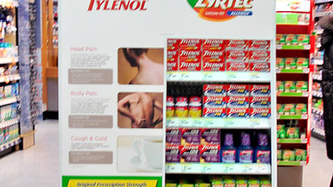Tylenol, Zyrtec Walgreens Endcap